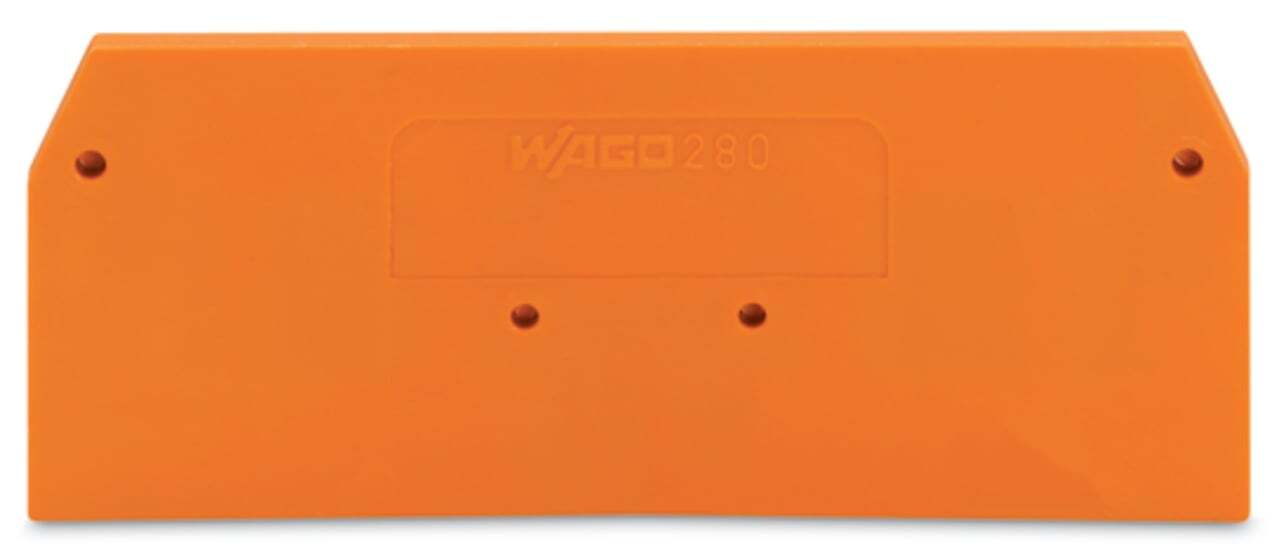 280-326 End and Intermediate Plate, For Use With Rail Mounted, Polyamide, Orange