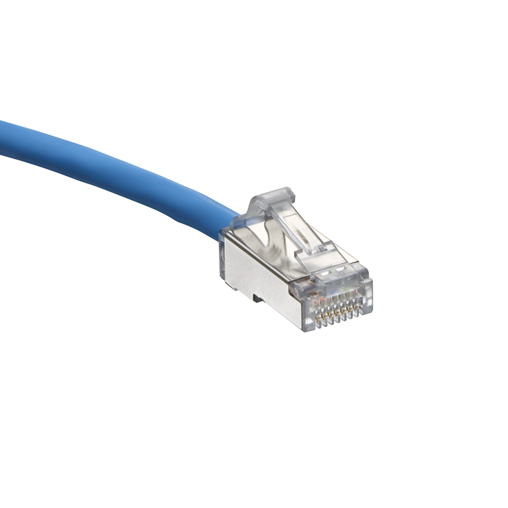 H6A10-1L High-Flex U/FTP Patch Cord, Cat 6A, 28 AWG Stranded Copper Conductor, 8-Position Modular Non-Keyed Plug Connector, 1 ft L Cord