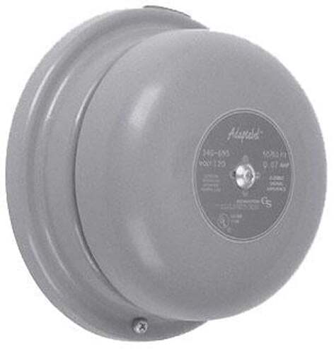 340-6G5 Vibrating Bell, 24 V AC, 0.35 A, 102/92 dB, Surface Mounting, Specifications Met: UL Listed, FM Approved, 6 in Gong