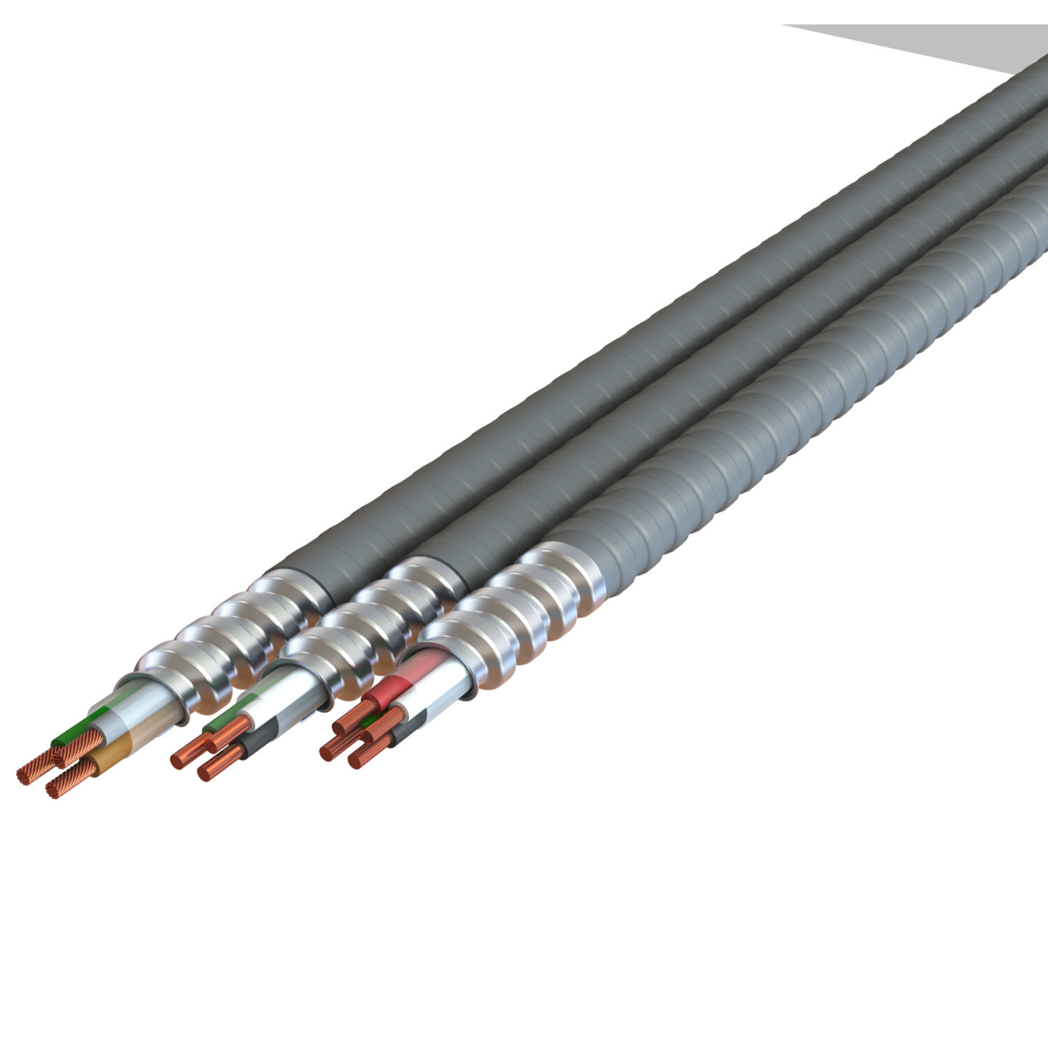 2304-42-00 Type MC Parking Deck/Lot Cable With Grounding and Neutral Conductor, Coil Packaging, 600 V AC, (2) 12 AWG Solid Copper Conductor, 250 ft L