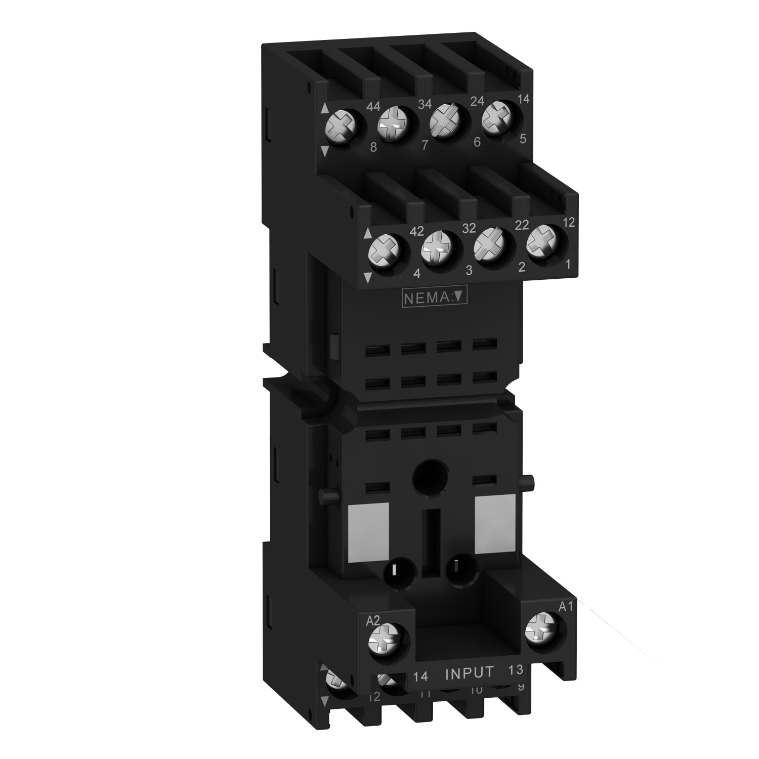 RXZE2M114M Zelio Relay Socket, 250 V AC, 6 to 12 A, For Use With RXM (2CO), RXM (4CO) Plug-In Relay, 14 Pin