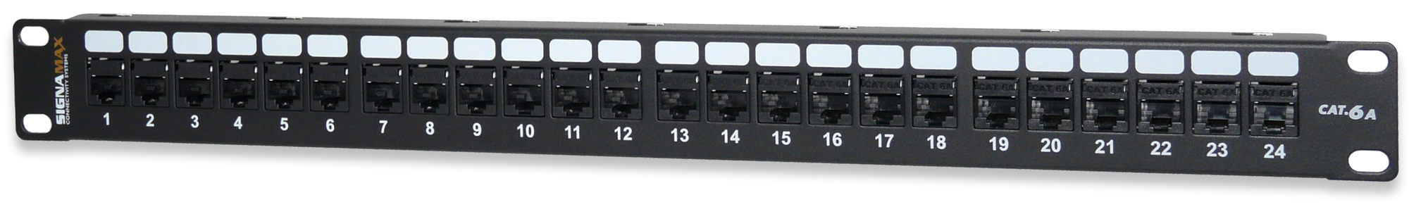 24458-C6A MT Series Unscreened U/UTP Patch Panel, 24 Ports, Cat 6a, Steel