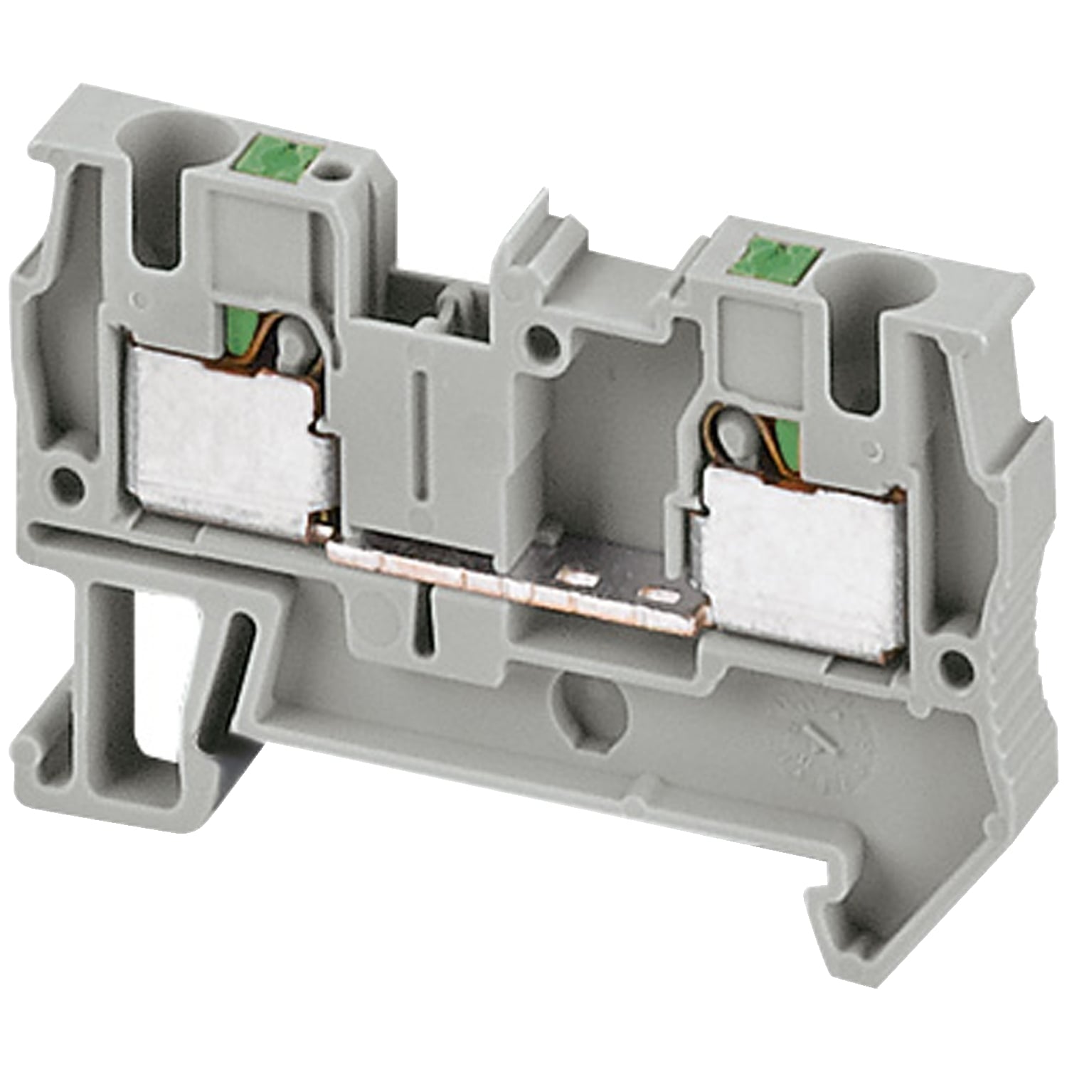 NSYTRP42 Linergy 1-Level 2-Terminal Feed-Thru Terminal Block, 800 V, 38 A, 24 to 10 AWG Solid/Stranded Wire, 1 Poles, DIN Rail Mount