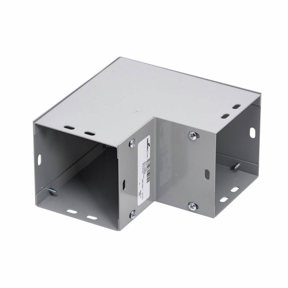 wireway elbow fitting, Lay-in, 90? elbow, 8" X 8" combo opening, NEMA 1, Steel, ANSI 61 gray painted, 8" X 8"