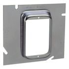 Single Gang Device Extension Ring, 5.3 Cubic Inches, 5 Inches Square x 3/4 Inch Raised, Pre-Galvanized Steel