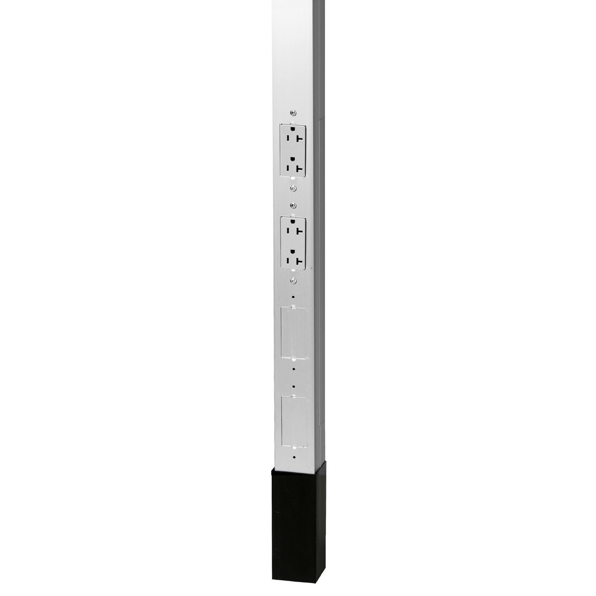 HBLPP12W 19-Strands Pre-Wired Service Pole, (2) Receptacles, (2) Knockouts Capacity, 3 Outlets, 12 ft 2 in L x 2.13 in W, Aluminum