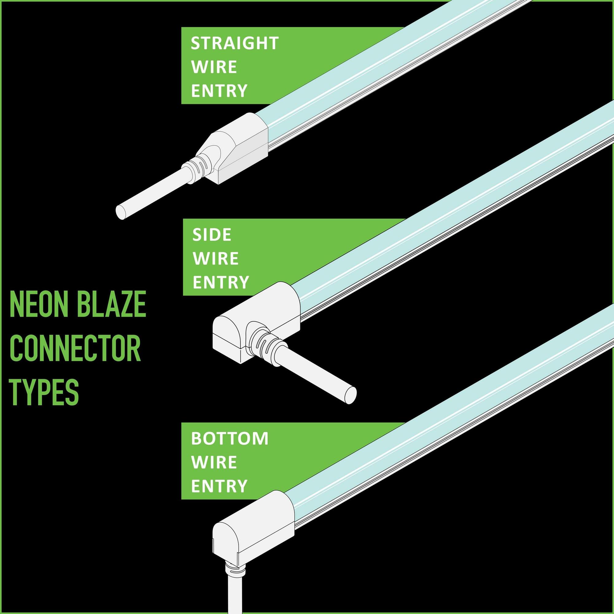 NEON BLAZE Side Emitting, Bottom U-clip, Bag of 16