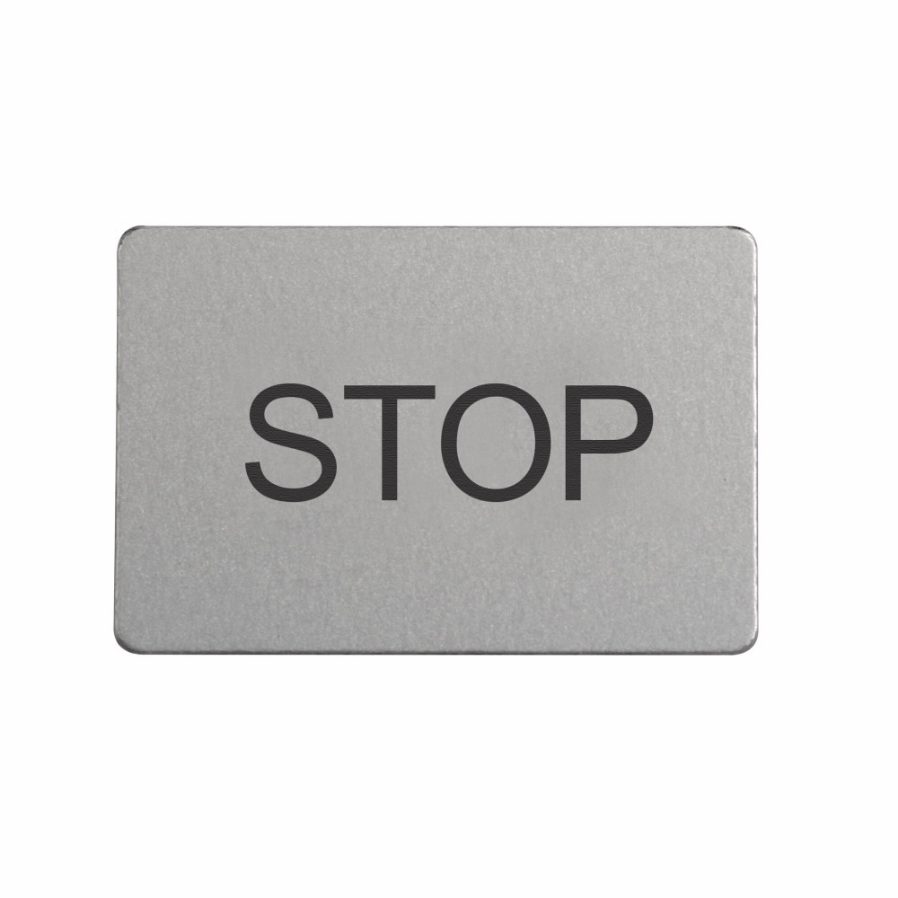 M22-XST-GB0 Legend Plate Insert, 1 in H x 1 in W, Rectangular Plate, Plastic, M22S-ST-X/M22S-STDD-X Frame