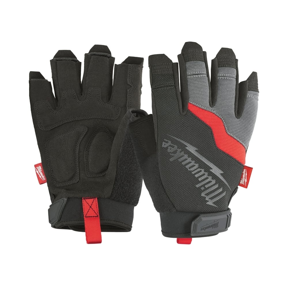 48-22-8742 General Purpose Work Gloves, L, Synthetic Leather, Black/Red, Breathable Lining
