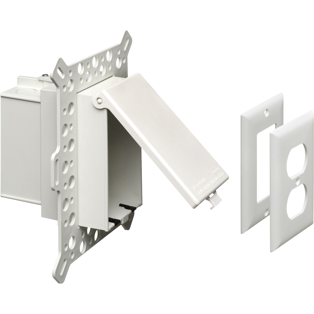 DBVMA1W InBox DB Series 1-Piece Low Profile Electrical Box, Plastic, 22 cu-in Capacity, 1 Gangs, 9.058 in L x 7.012 in W x 5.16 in H