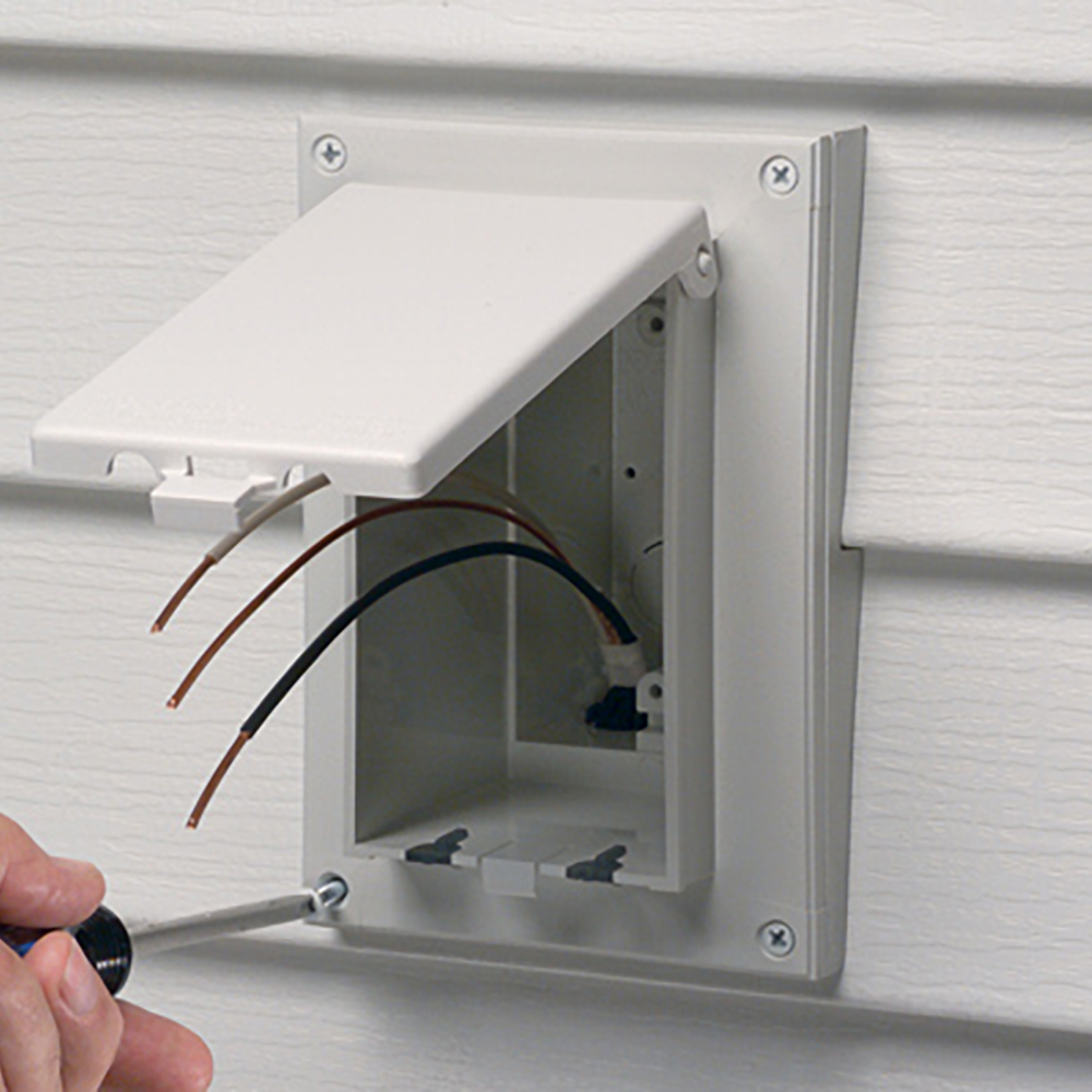 DBVR171W InBox 1-Piece Low Profile Electrical Box, Plastic, 22 cu-in Capacity, 1 Gangs, 7.186 in L x 4.934 in W x 5.16 in D