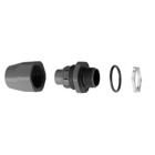 1 Inch, Straight, Two-Piece Liquidtight Non-Metallic Fitting, UL E32447, Temperatures up to 107 Degrees C, Nitril Rubber O-Ring, PVC, Grey