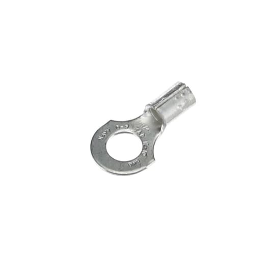 C10-14 Sta-Kon C Series Non-Insulated Ring Terminal, 12 to 10 AWG Conductor, 0.91 in L, Serrated Barrel, Copper, Metallic