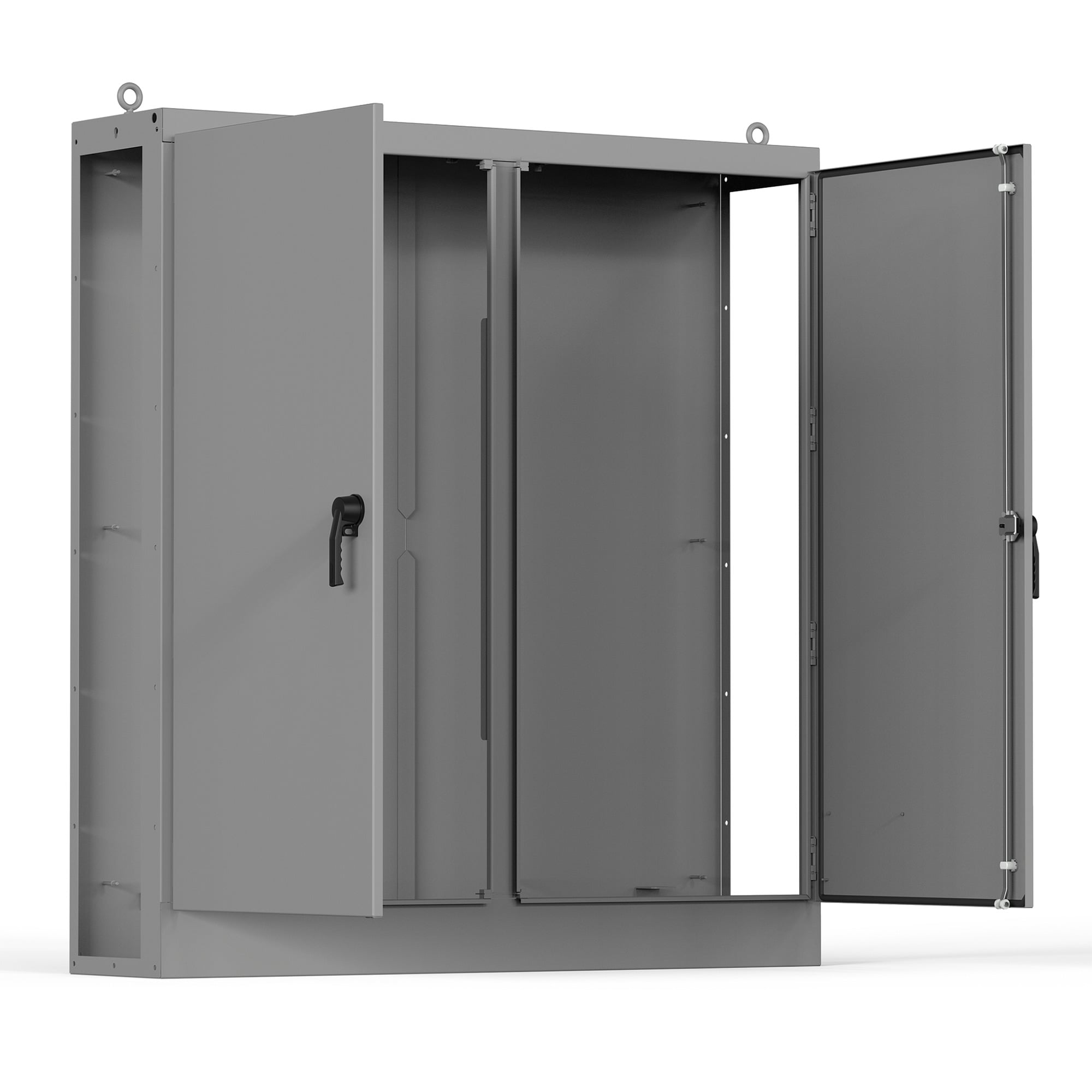 AU84X7824BLP 2-Door Both Sides Open Disconnect Modular Universal Enclosure, 77.99 in W x 24.13 in D x 84.13 in H, NEMA 3R/4/12 Rating, Mild Steel