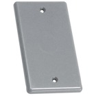 One-Gang Handy Box Blank Cover, Length 4.30 Inches, Width 2.38 Inches, Thickness 0.25 Inch, Color Gray, Material Non-Metallic