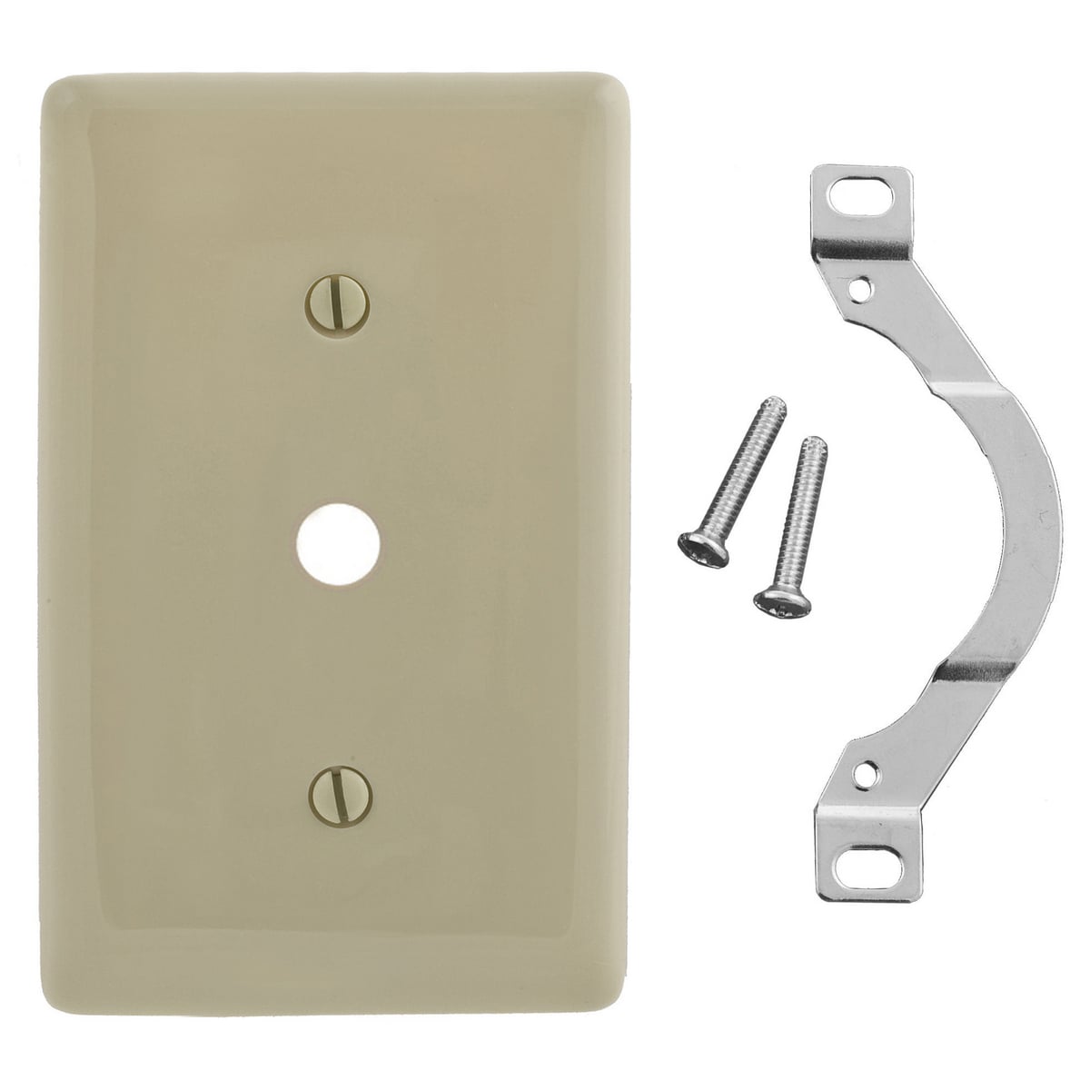 NP12I Standard Molded Telephone/Coaxial Wallplate, 1 Gangs, 4.62 in L x 2.87 in W, Nylon, Box Mount