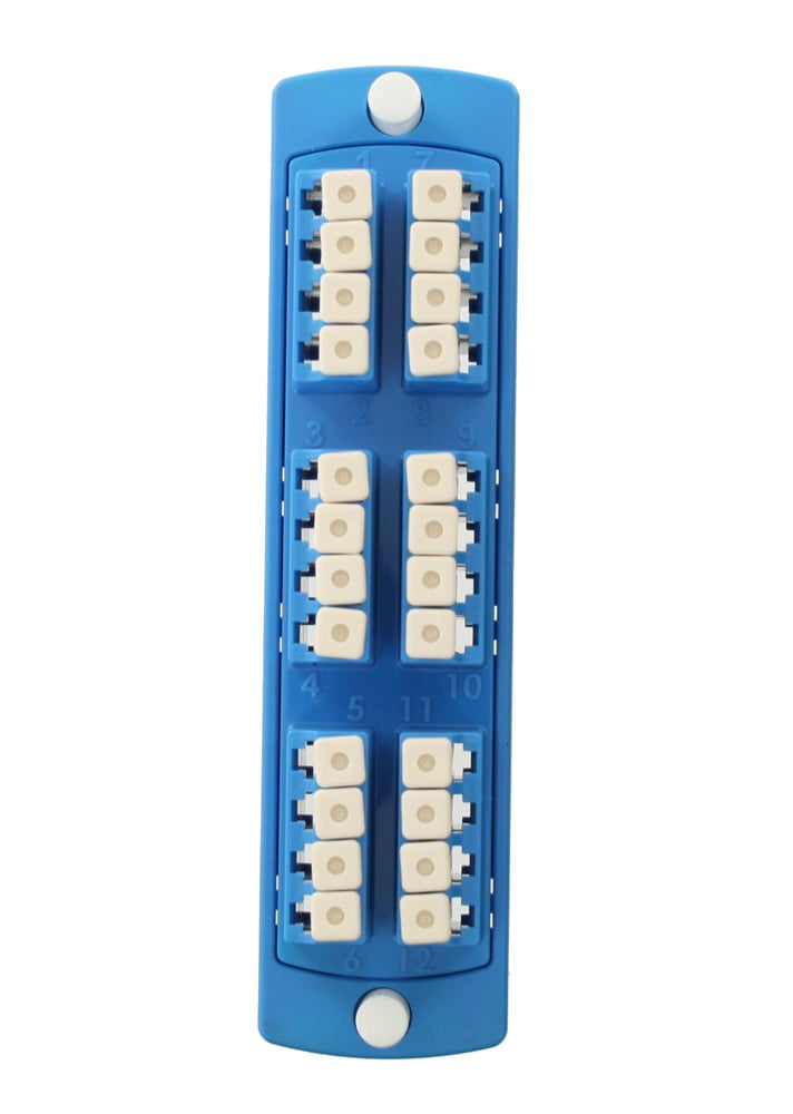 5F100-4LL OPT-X Fiber Optic Adapter Plate, LC Duplex End A, LC Quad End B, (24) OS2 Single Mode Fiber, Zirconia Ceramic Connector