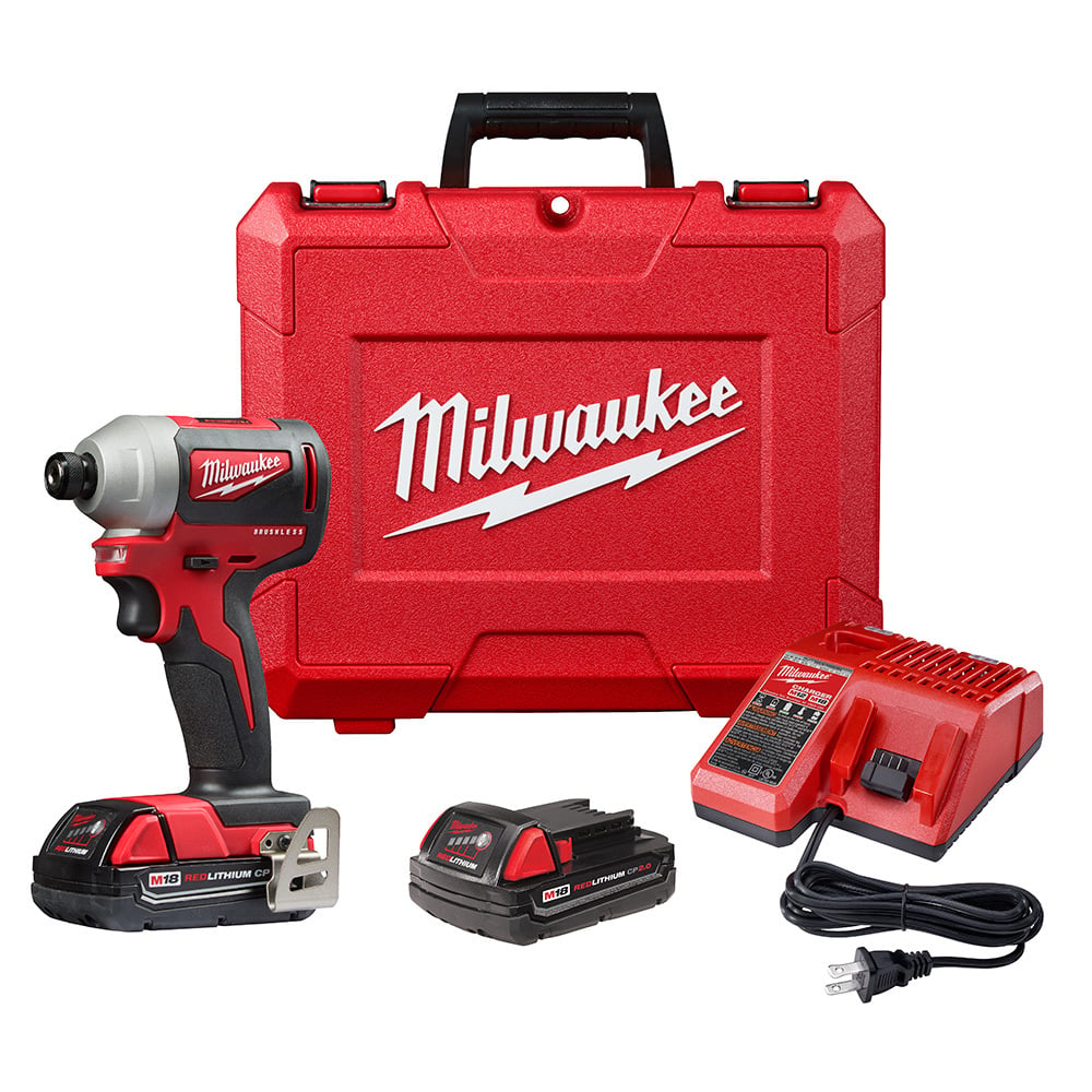 2850-22CT M18 Fuel Compact Brushless Cordless Impact Driver Kit, 1/4 in Hex Drive, 4200 bpm, 1600 in-lb Torque, 18 V DC, 5.1 in OAL