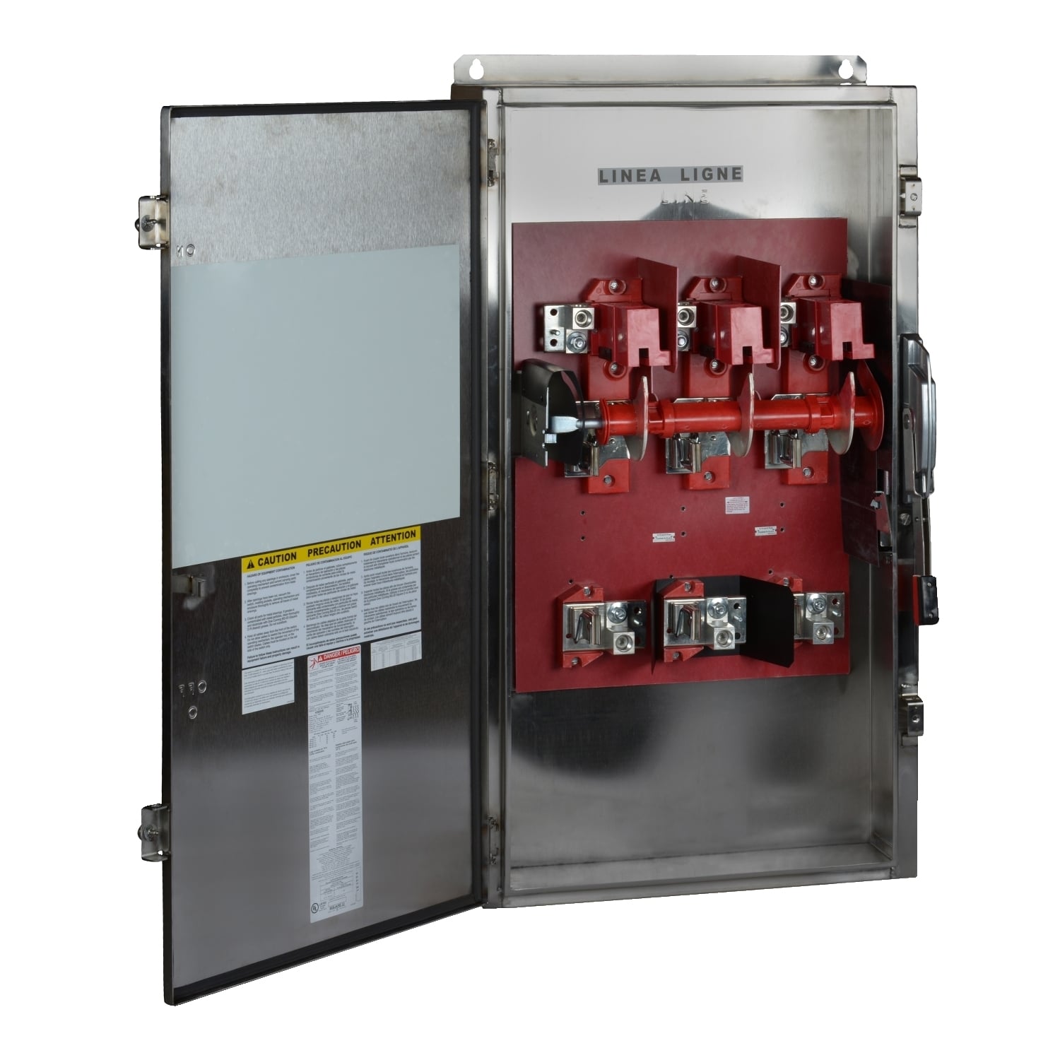 H226NDS E5 Corrosion Resistant Dusttight Watertight Fusible Heavy Duty Safety Switch, 240 V AC/250 V DC, 600 A, 200 hp at 240 VAC, 50 hp at 250 VDC, 2 Poles