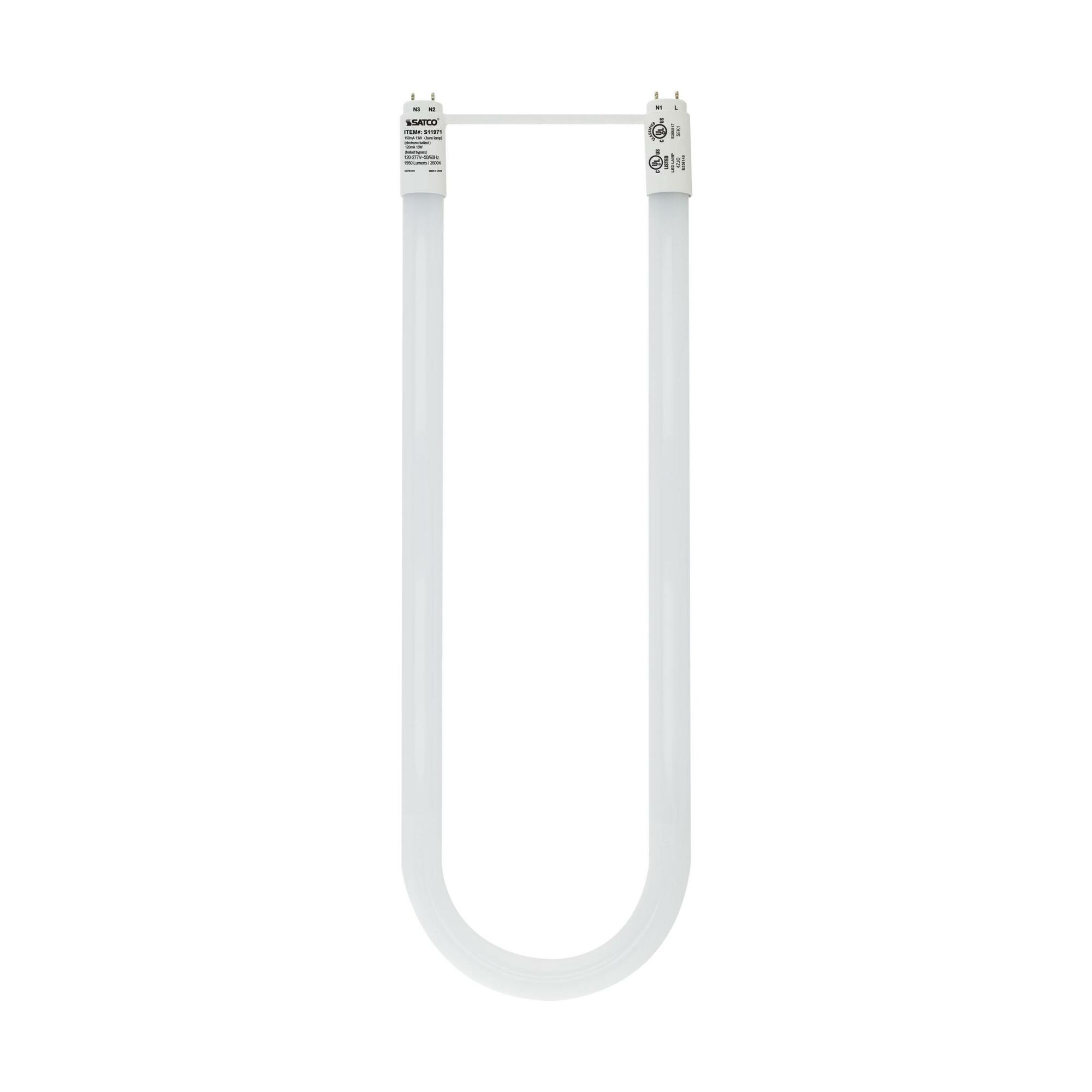S11971 U Bend Light, 13 W, 32 W Incandescent Equivalent, G13 Lamp Base, T8 Shape, 1950 Lumens
