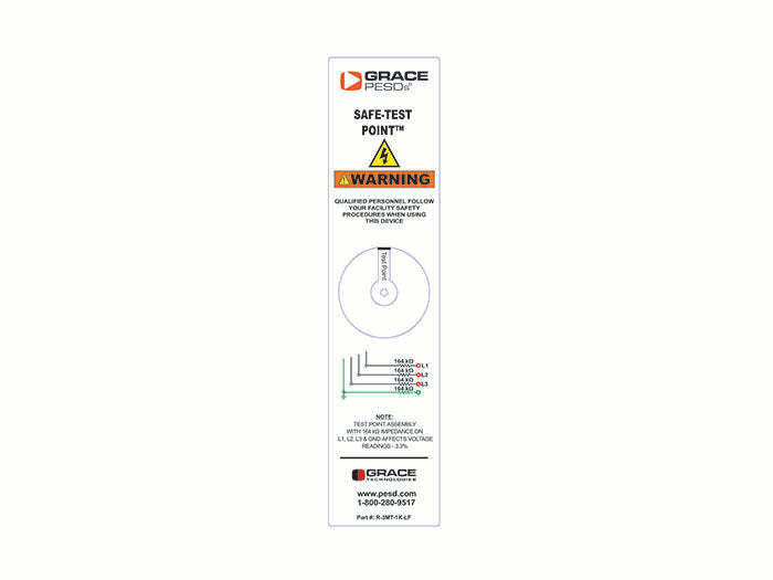 Flange Warning label for 1000V Safe-Test Point