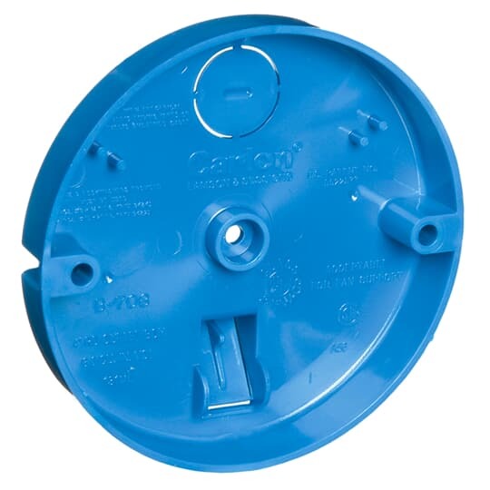 B708-SHK Carlon Non-Metallic Ceiling Pan Box, 8 cu-in Capacity, 1/2 in D