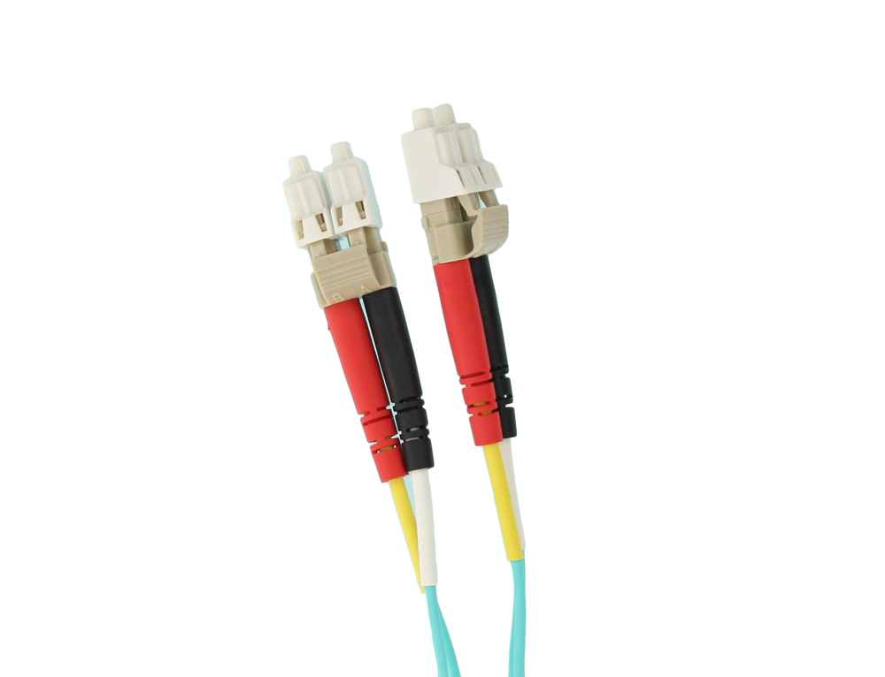 5LDLC-M02 Economy Duplex Multi Mode Fiber Optic Patch Cord, 2 Fiber, 50/125 um Core, 2 m L, Beige/Black/Red
