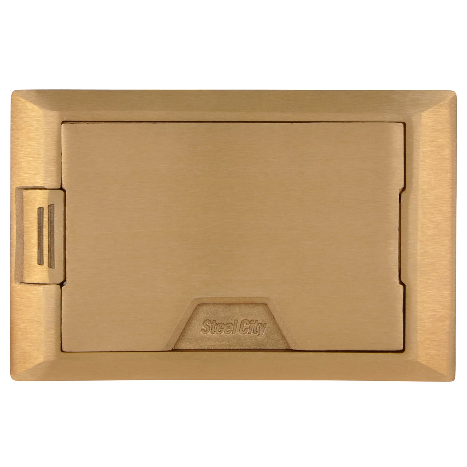 664-CST-SW-BRS Steel City Recessed Floor Box Cover, 8-1/8 in L x 5-1/8 in W, Brass