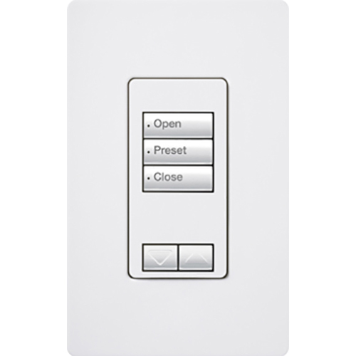 RRD-W3BRL-WH seeTouch LED+ Wall Keypad for RA3 Systems, 3-Button Grouped with Raise/Lower, Neutral Required, 120V, White