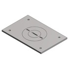 Cover Plate for Multi-Gang Floor Boxes for Power and Communications, Length 4-1/2 Inches, Width 3 Inches, 3/4 Inch and 2 Inch UN Plug, Aluminum