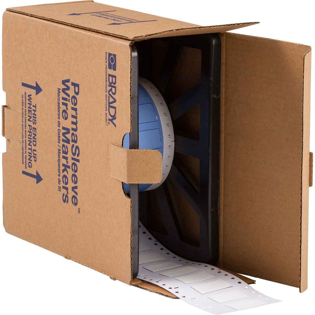 PS-500-150-WT PermaSleeve 1-Sided Heat Shrink Wire Marker Sleeve, 8 to 1 AWG Wire, 1-1/2 in L x 1-1/2 in W, B-342 Polyolefin