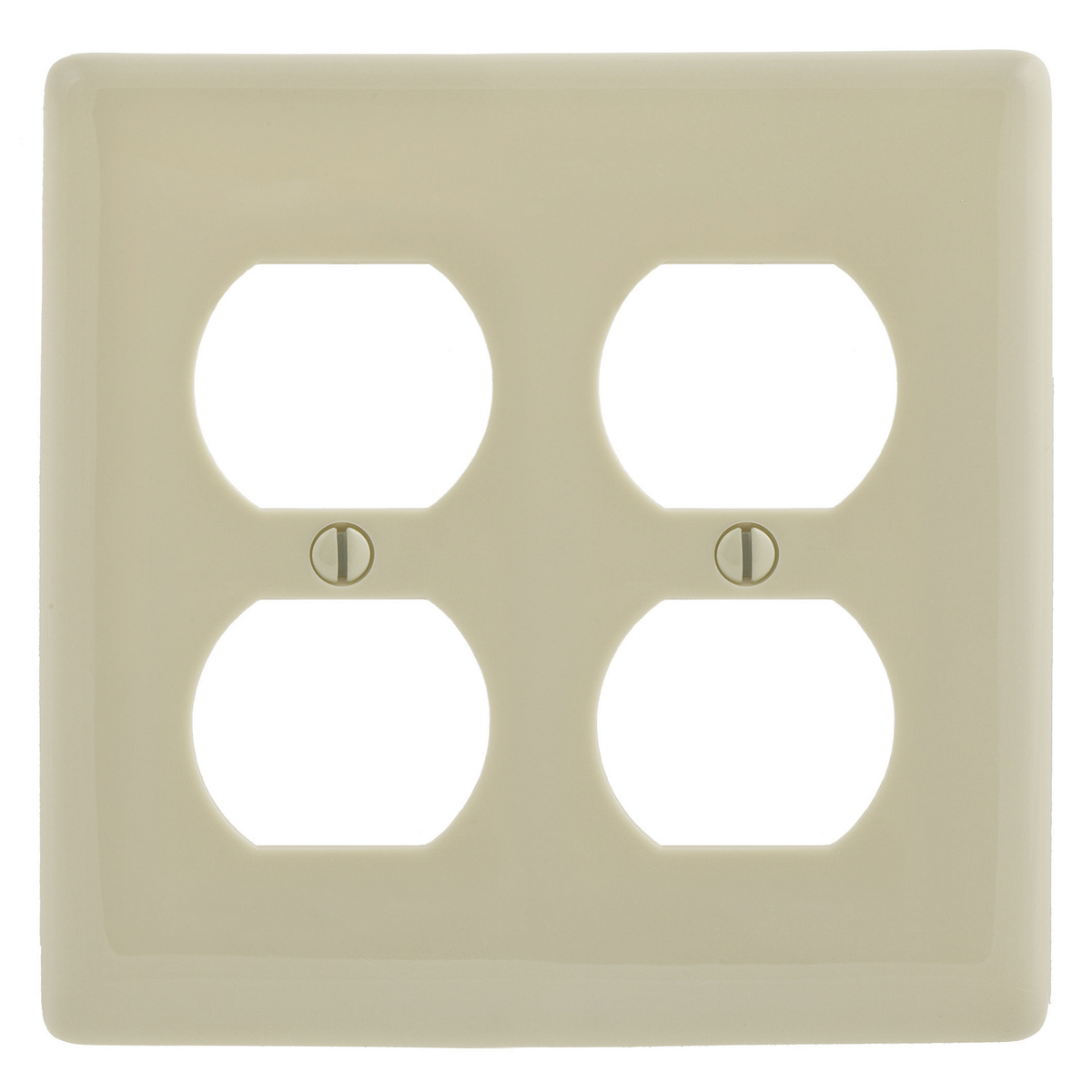 NP82AL Standard Wall Plate, 2 Gangs, 4.69 in W x 4.63 in H, Nylon, Almond