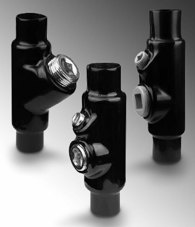 PV0700EYS26 EYS Male/Female Hub Seal Fitting, 3/4 in, Rigid Steel, Galvanized/Black PVC Coated