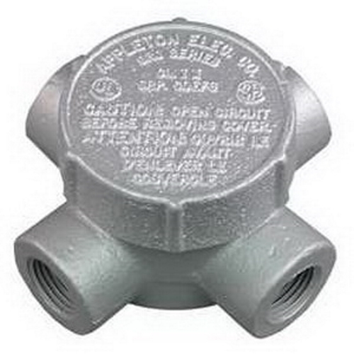 Type X Conduit Body with Cover, 3/4 inch, Malleable Iron, Zinc Electroplated