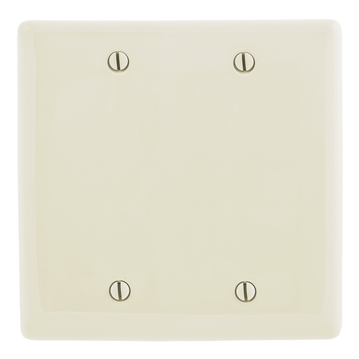 NP23LA Standard Blank Wall Plate, 2 Gangs, 4.68 in W x 4.63 in H, Nylon, Light Almond