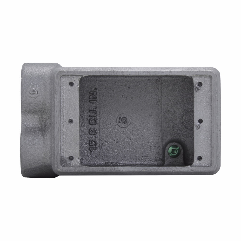 FSS2 Condulet Type FSS Shallow Device Box, Feraloy Iron Alloy, 1 Gang, 2 Outlets, 2 Knockouts, 2-3/4 in W x 1-7/8 in D x 5-5/32 in H