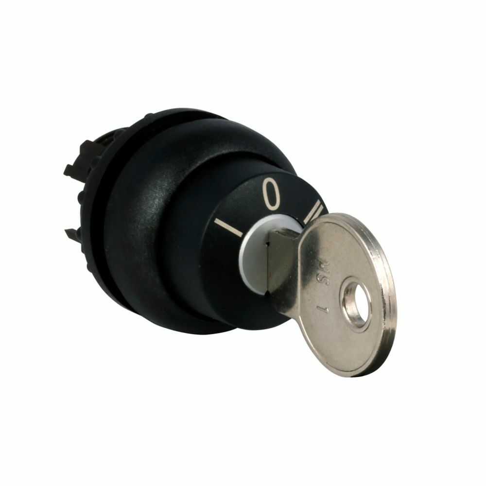 M22S-WRS3 Modular Non-Illuminated Selector Switch With Trip Unit, 22.5 mm, Keyed Operator, Black