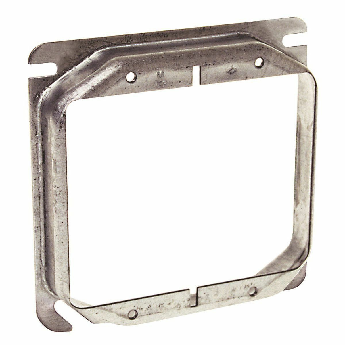 769 2-Device Raised Box Cover, 4 in L x 4 in W x 0.63 in D, Receptacle/Switch Cover, Drawn Steel