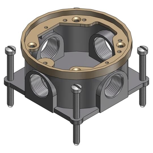 604-SC Steel City Fully Adjustable Flush Service Floor Box, Cast Iron, 15 cu-in Capacity, 1 Gang, 4 in L x 4-1/4 in W x 2 in H