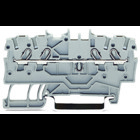 4-conductor through terminal block; 1 mm; suitable for Ex e II applications; side and center marking; for DIN-rail 35 x 15 and 35 x 7.5; Push-in CAGE CLAMP; 1,00 mm; gray