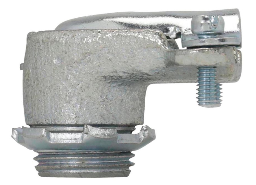 700 Set Screw Duplex Connector, 3/8 in Trade, 5/8 in Cable Openings, Malleable Iron