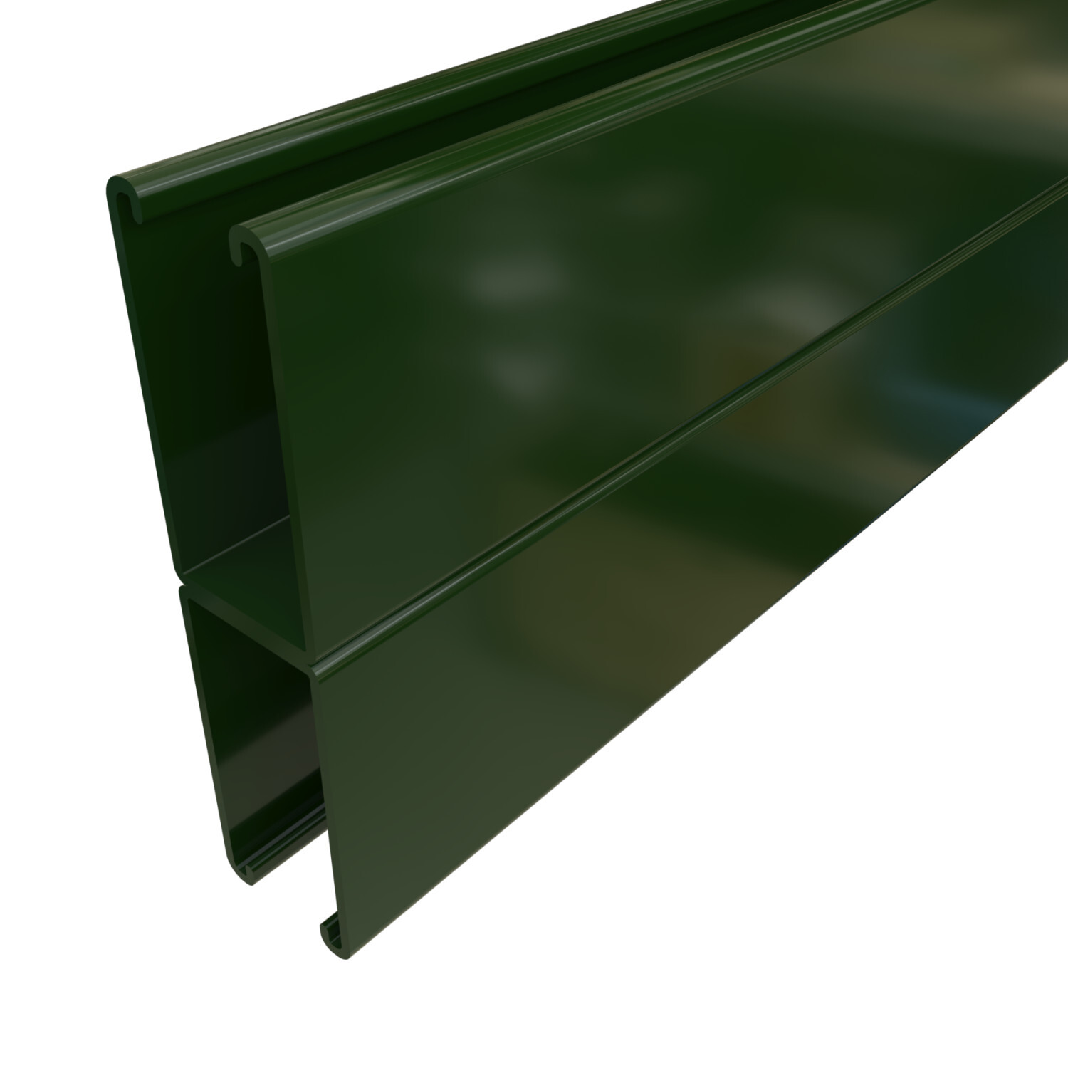 P5001-10GR P5000 Back to Back Solid Channel, 10 ft L 1-5/8 in W 6-1/2 in D 12 ga THK, Low Carbon Steel, Perma-Green III, Domestic
