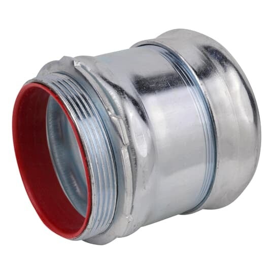 TC719A Steel City Insulated Compression Connector, 3-1/2 in Trade, For Use With EMT Conduit, Steel, Zinc Plated