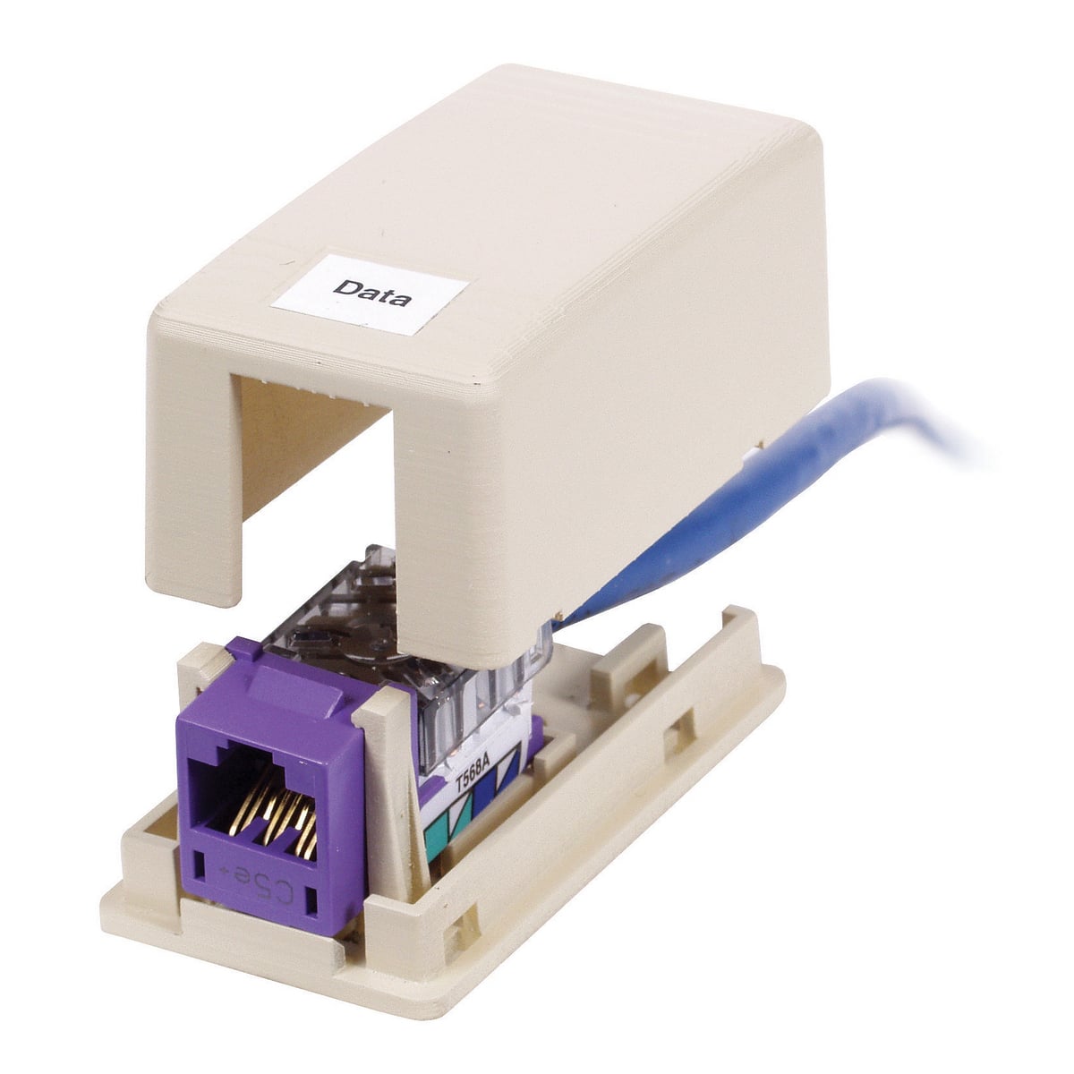 HSB1OW HSB Series 1-Port Molded Construction Surface Mount Box, Keystone 1 Module, For Use With MT6 Raceway, Surface Mount, Thermoplastic