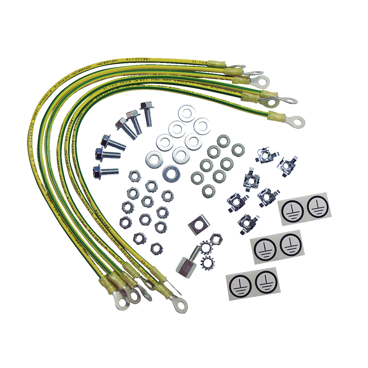 PGK ProLine P20 Grounding Kit, For Use With ProLine Sloped Top Operator Interface Enclosures, 12 AWG Wire, 411 mm L Between Ring Terminal, 0.29 in Dia Ring Terminal Hole, Copper