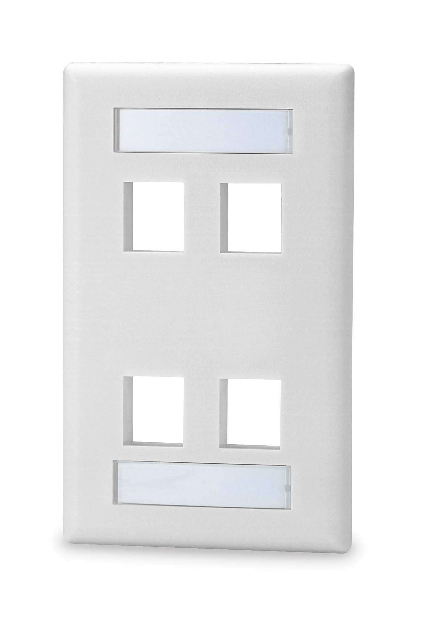 SKFL-4-WH Faceplate With Labeling Window, 1 Gangs, 4-1/2 in L x 2-3/4 in W, Thermoplastic, Fastened Mount