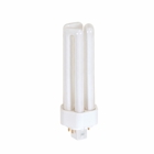 Compact Fluorescent Triple Twin 4 Pin Lamp, Designation: CFT42W/4P/827, 42 WTT, T4 Shape, GX24q-4 GX24q-4 (4-Pin) Base, 15000 HR, Lumens: 3200 LM Initial, 2700 DEG K Color Temperature, Warm White 82 CRI, 6-19/32 IN Length