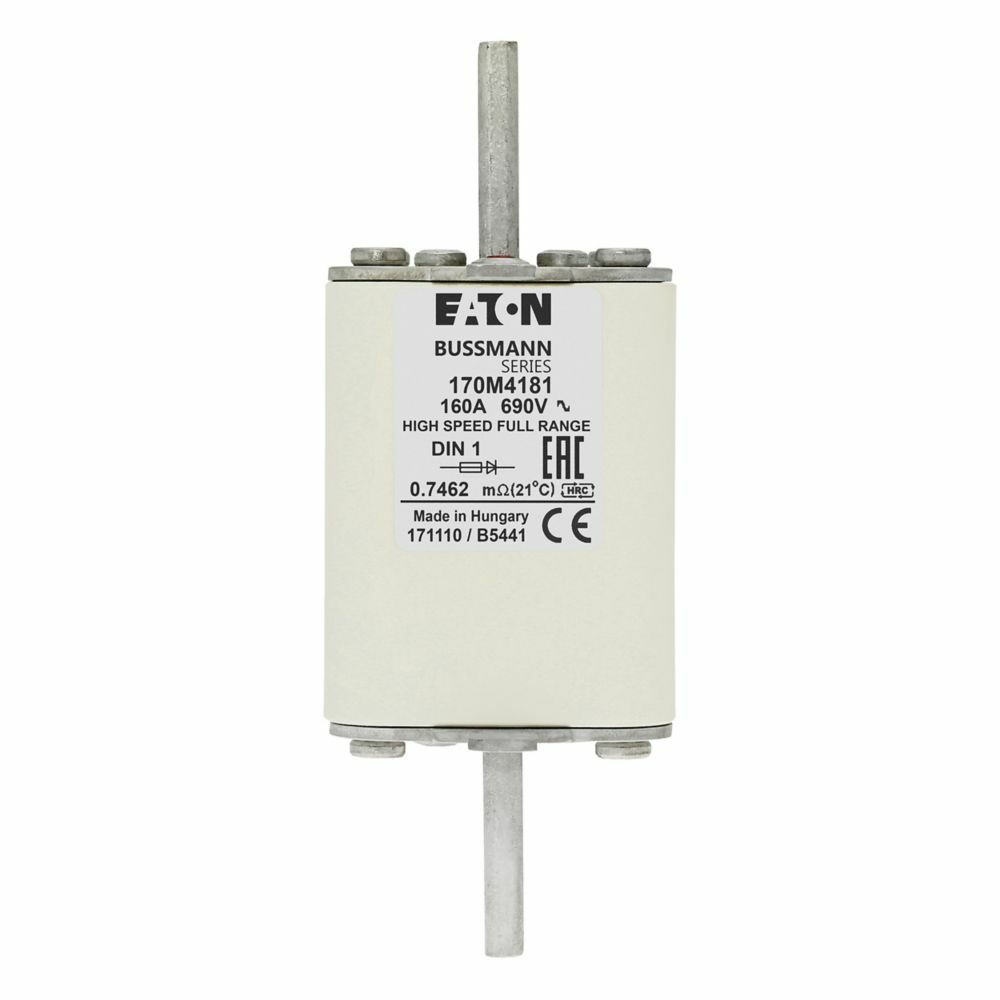 170M4181 Semi-Conductor High Speed Fuse, 160 A, 690 V, 200 kA Interrupt, Class: gR, Square Body