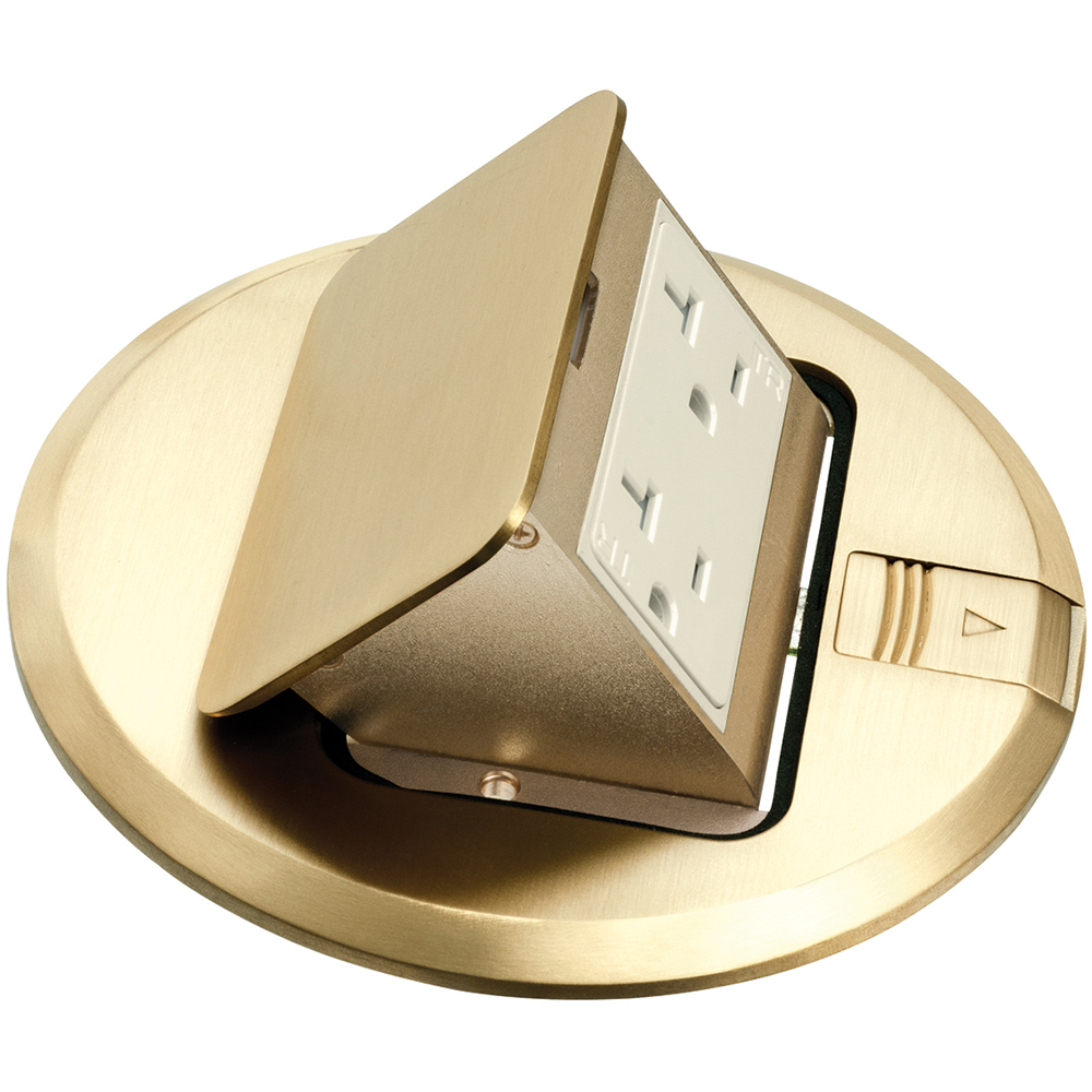 FLBT6615MB Pop-Up Trapdoor Cover, Brass, 1 Gang
