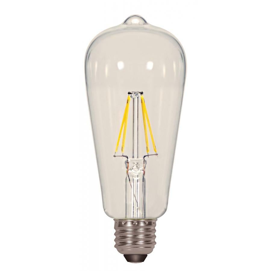 S8851 Dimmable Filament LED Lamp, 7 W, 60 W Incandescent Equivalent, E26 Lamp, ST19 Shape, 810 Lumens